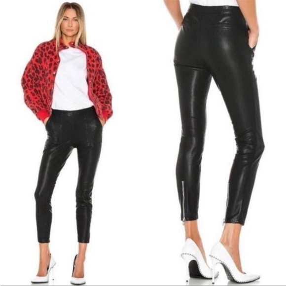 BLANK NYC The Bond Skinny Moto Pants in Carbon Vegan Leather Women’s Size 25 - Picture 1 of 13